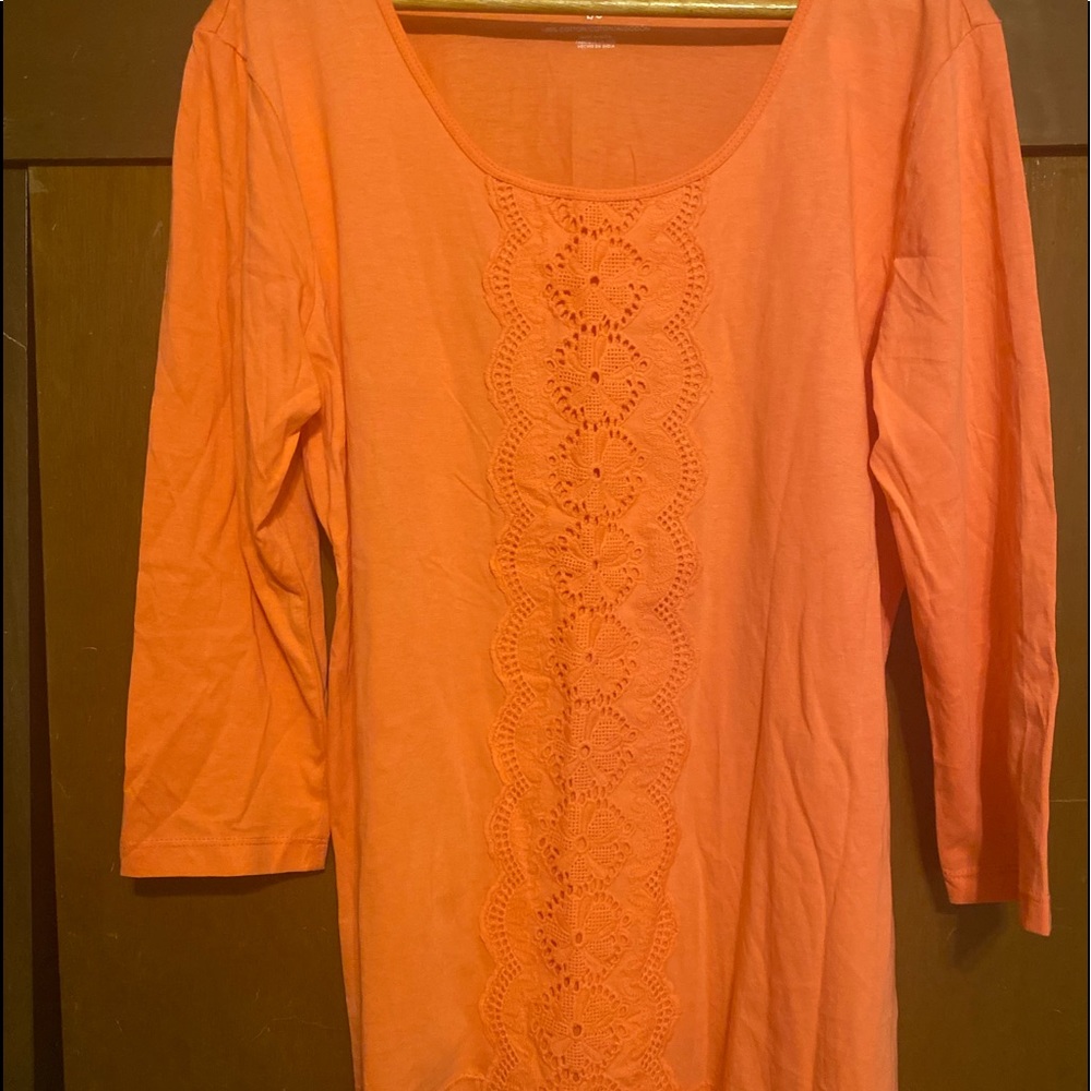 Peach orange cute top van heusen
